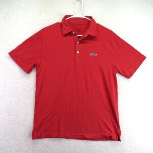 Patagonia Polo Shirt Mens Small Red Organic Cotton Trout Logo Embroidered Casual